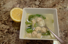 Greek meatball and rice soup (with lemon)